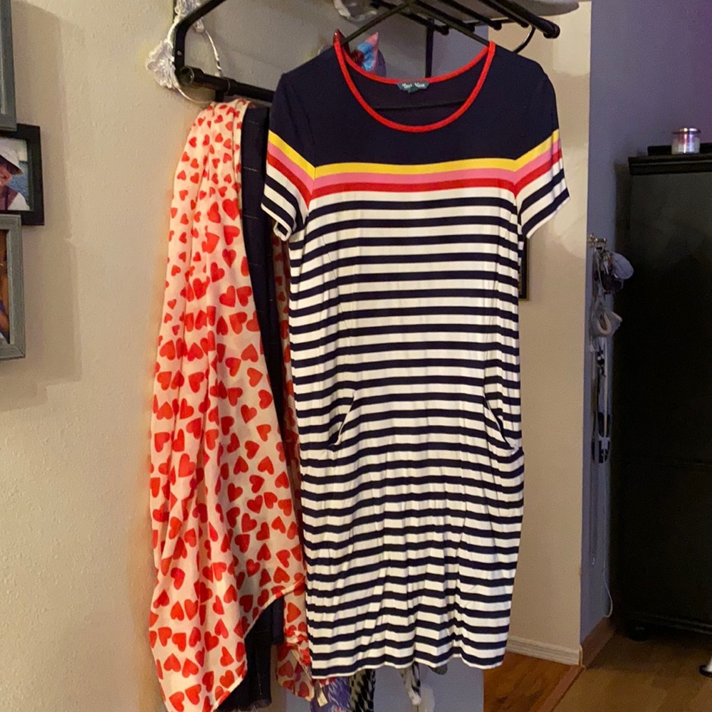 Nautical Dress with Pockets Size Medium